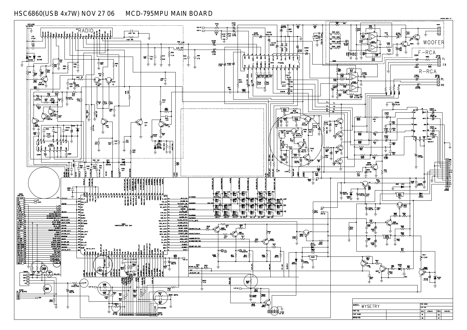 Mystery MCD-694, MCD-795MPU, MCD-794 Main board