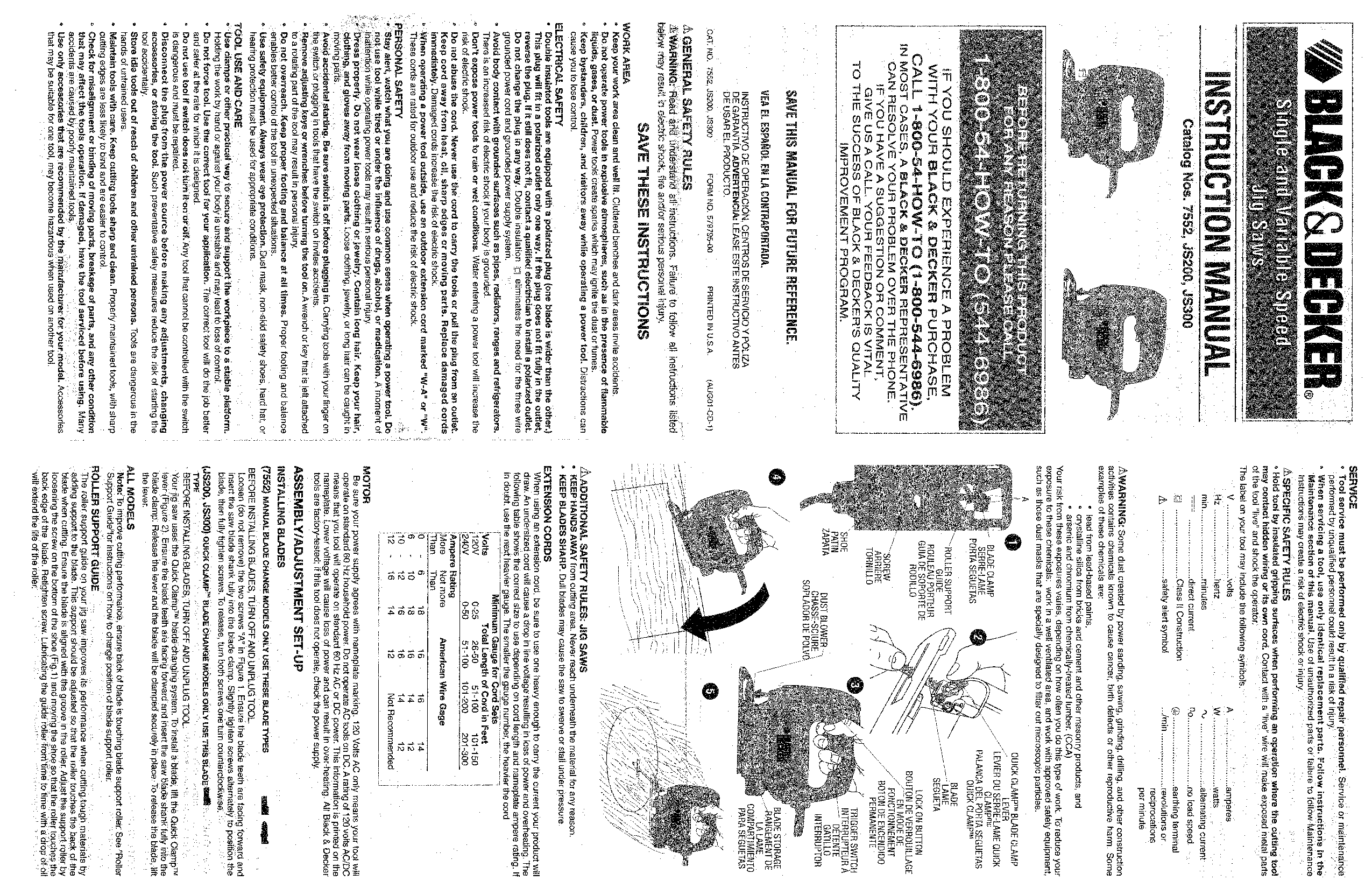 Black & Decker JS300, 7552, 579795-00 User Manual