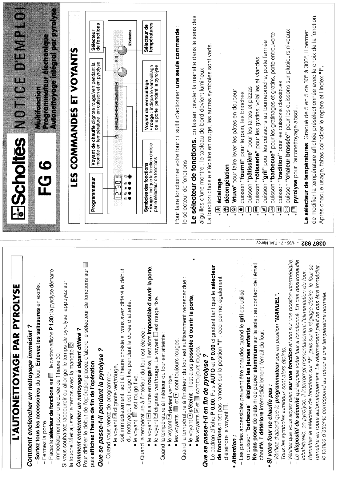 SCHOLTES FG 6 User Manual