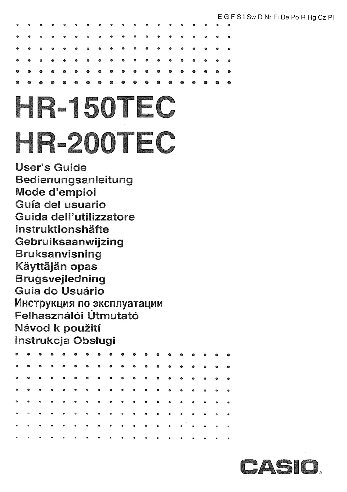 CASIO HR-150TEC User Manual