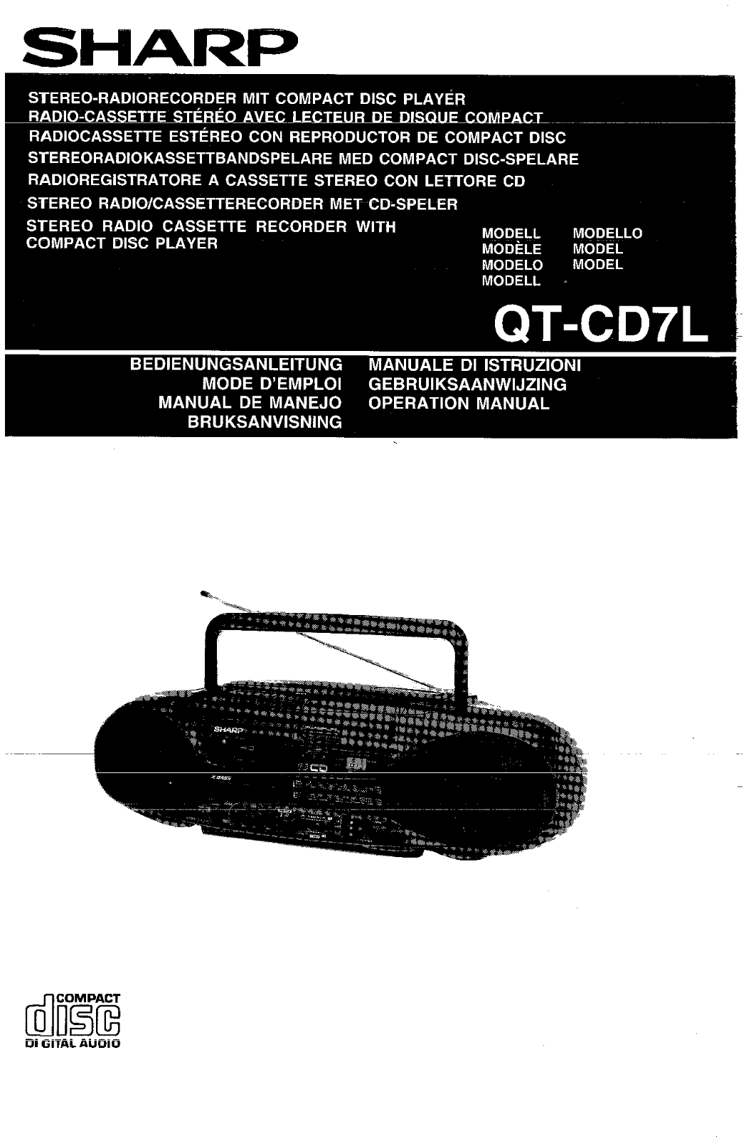 Sharp QT-CD7L User Manual