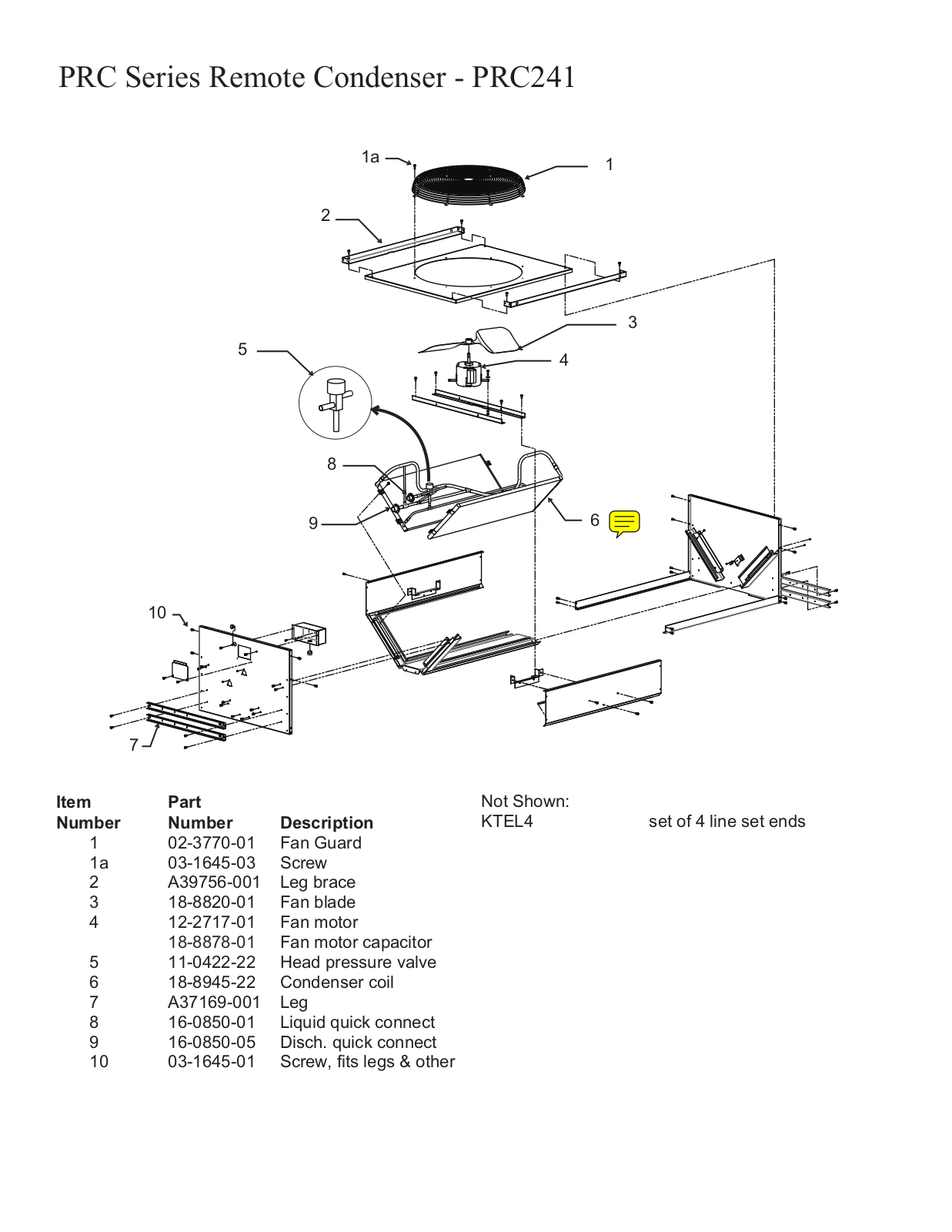 Scotsman PRC241 PARTS LIST