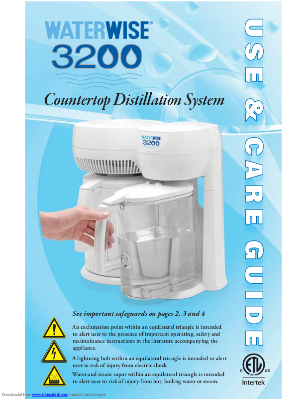 Waterwise 3200 Use & Care Manual