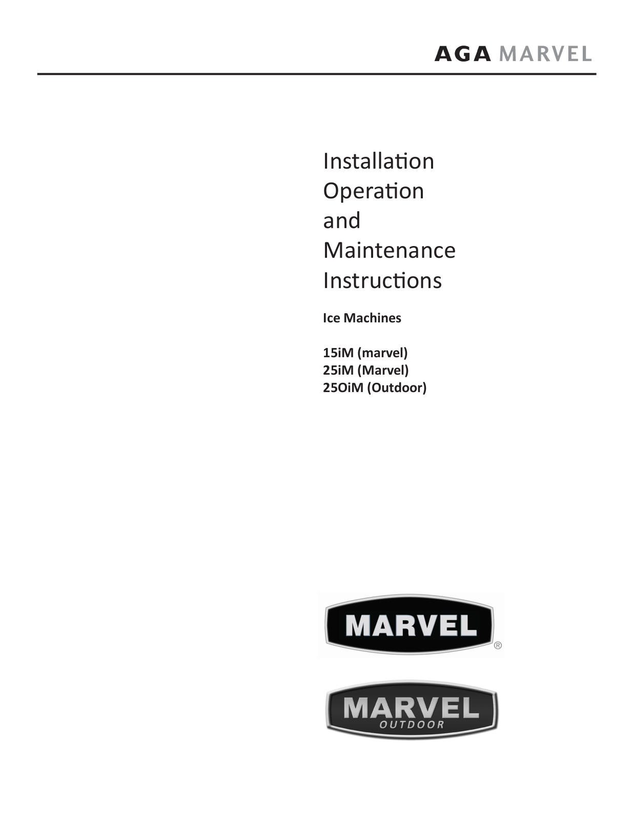 Marvel 25OiMSSFL, 25OiMSSFR Installation Guide