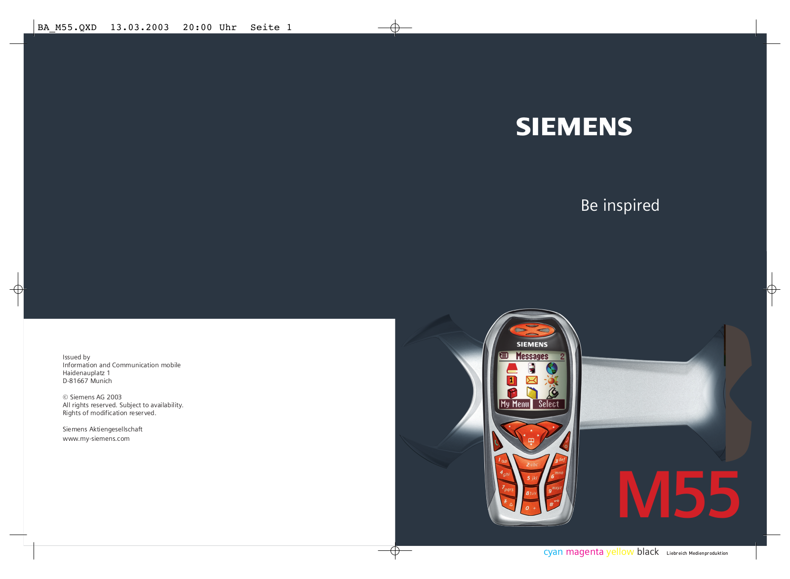 Siemens M55 User Manual