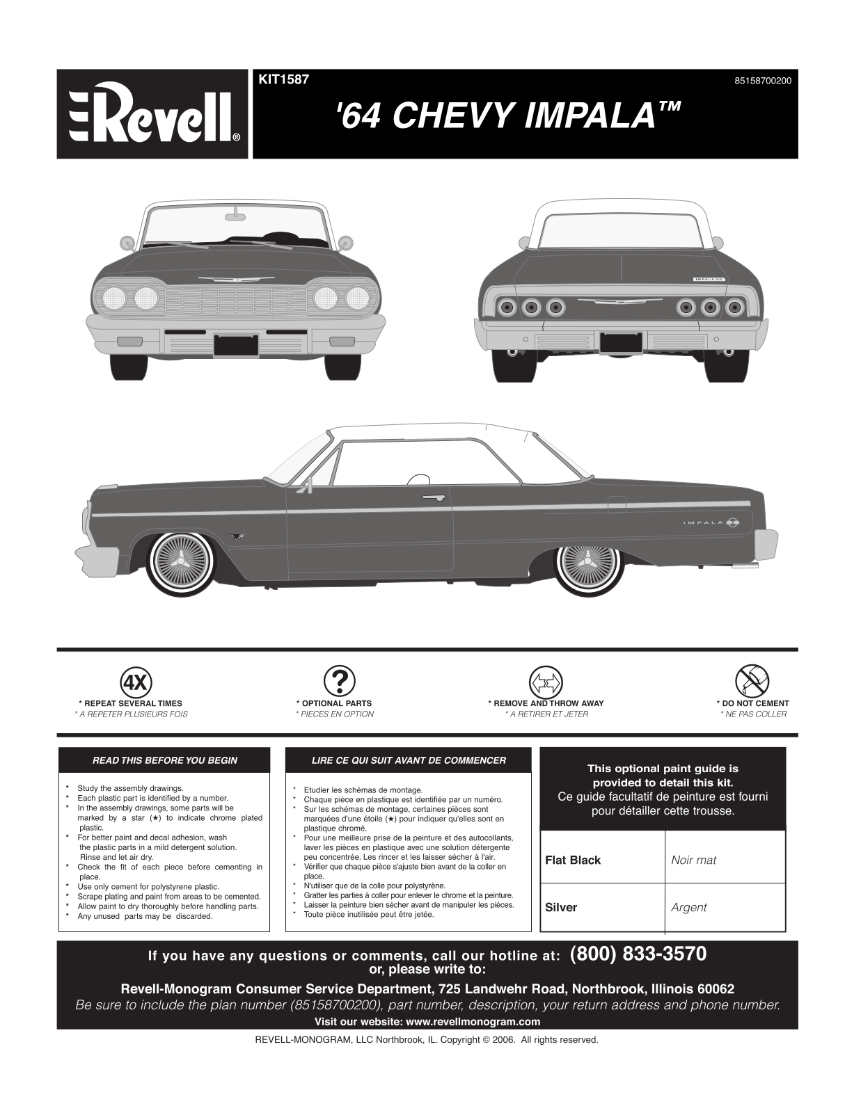 REVELL 1964 Chevy Impala User Manual