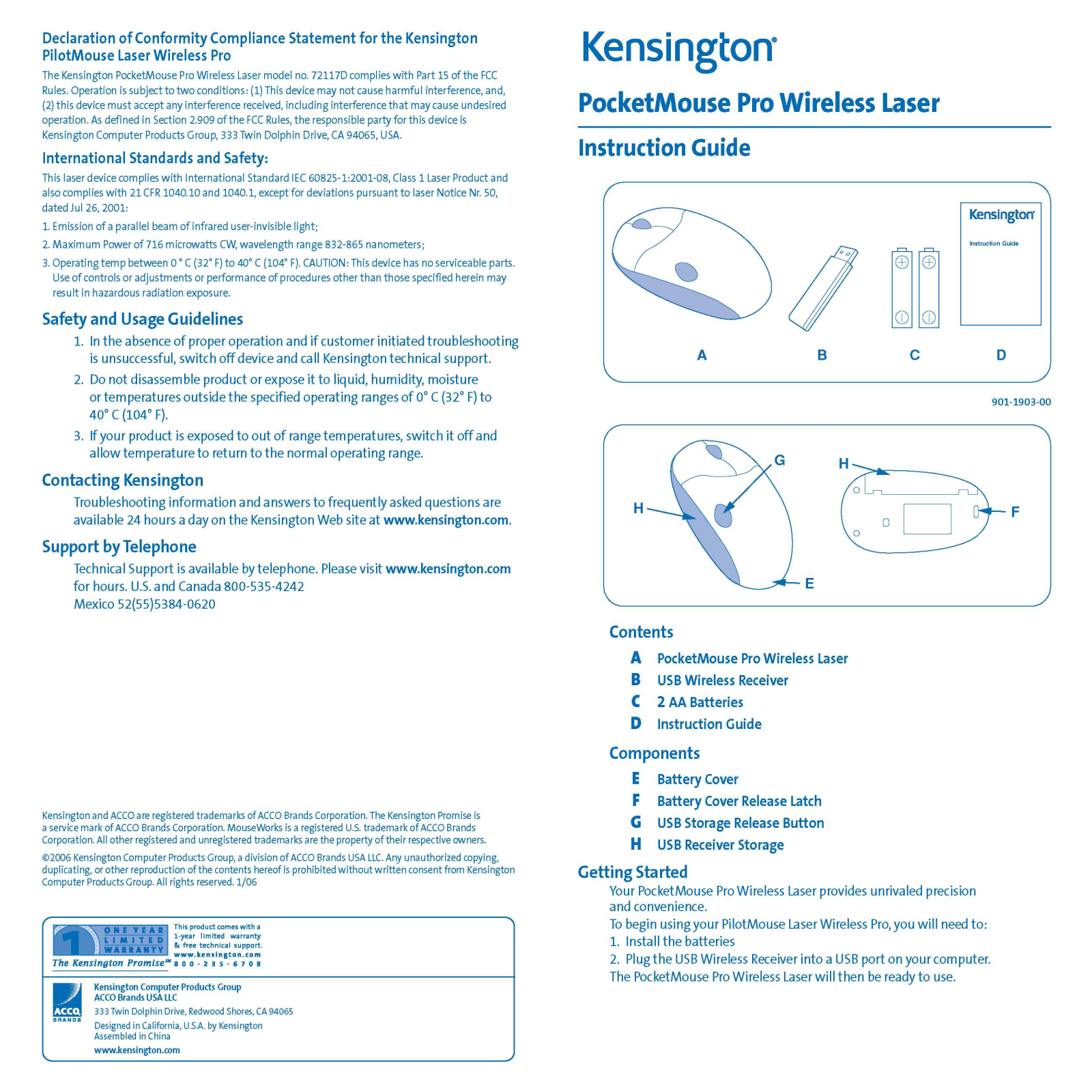 Kensington 72117D User Manual