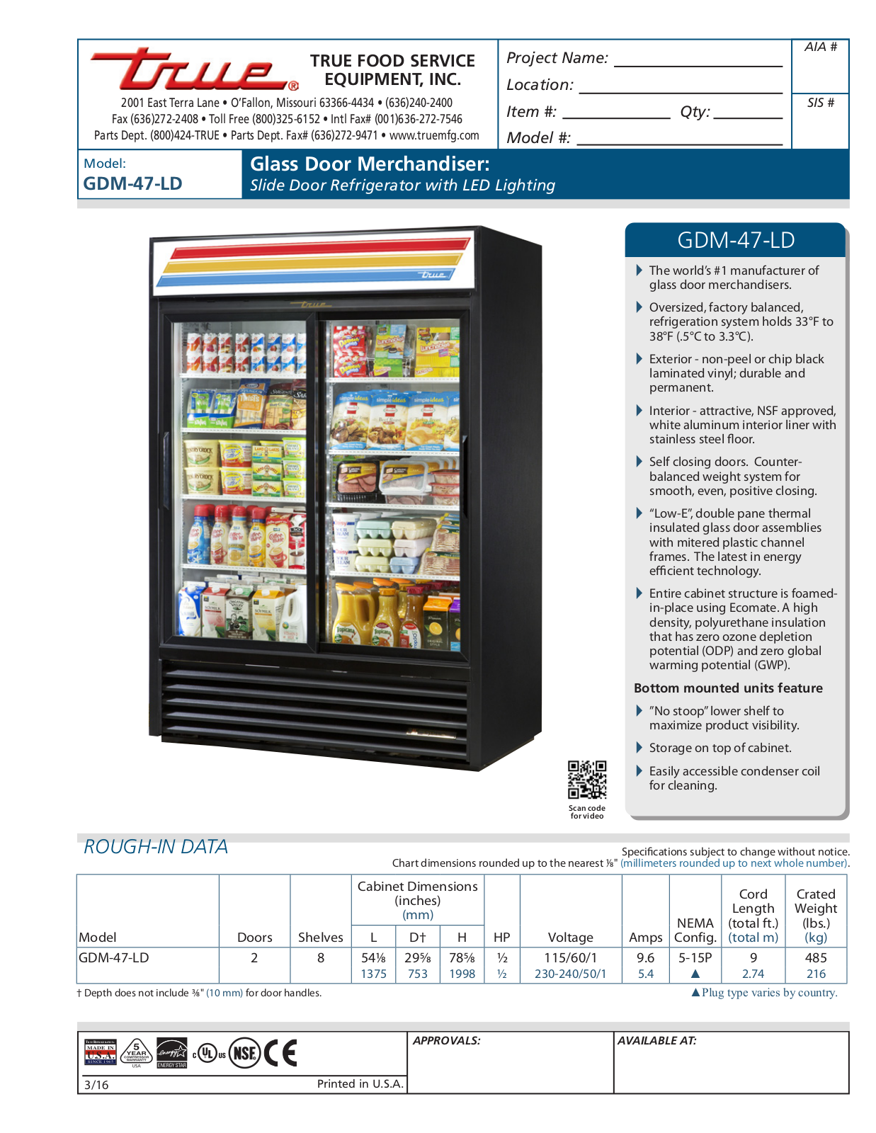 True GDM-47-LD User Manual