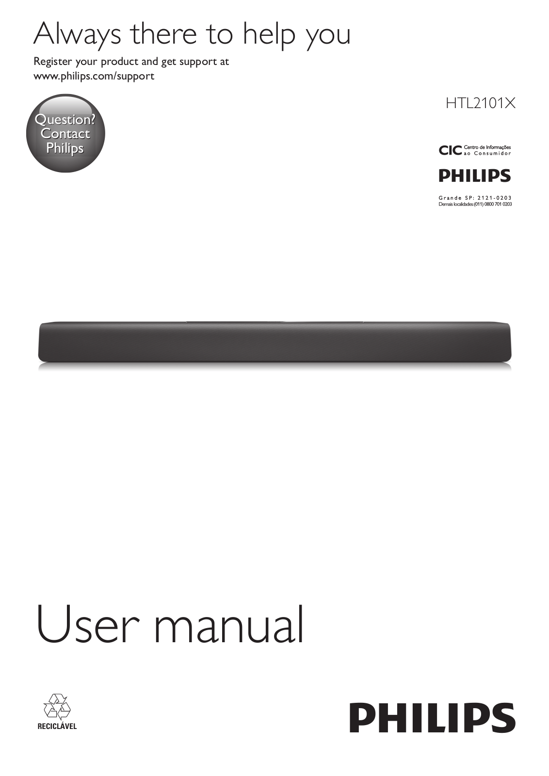 Philips HTL2101X 78 User Manual