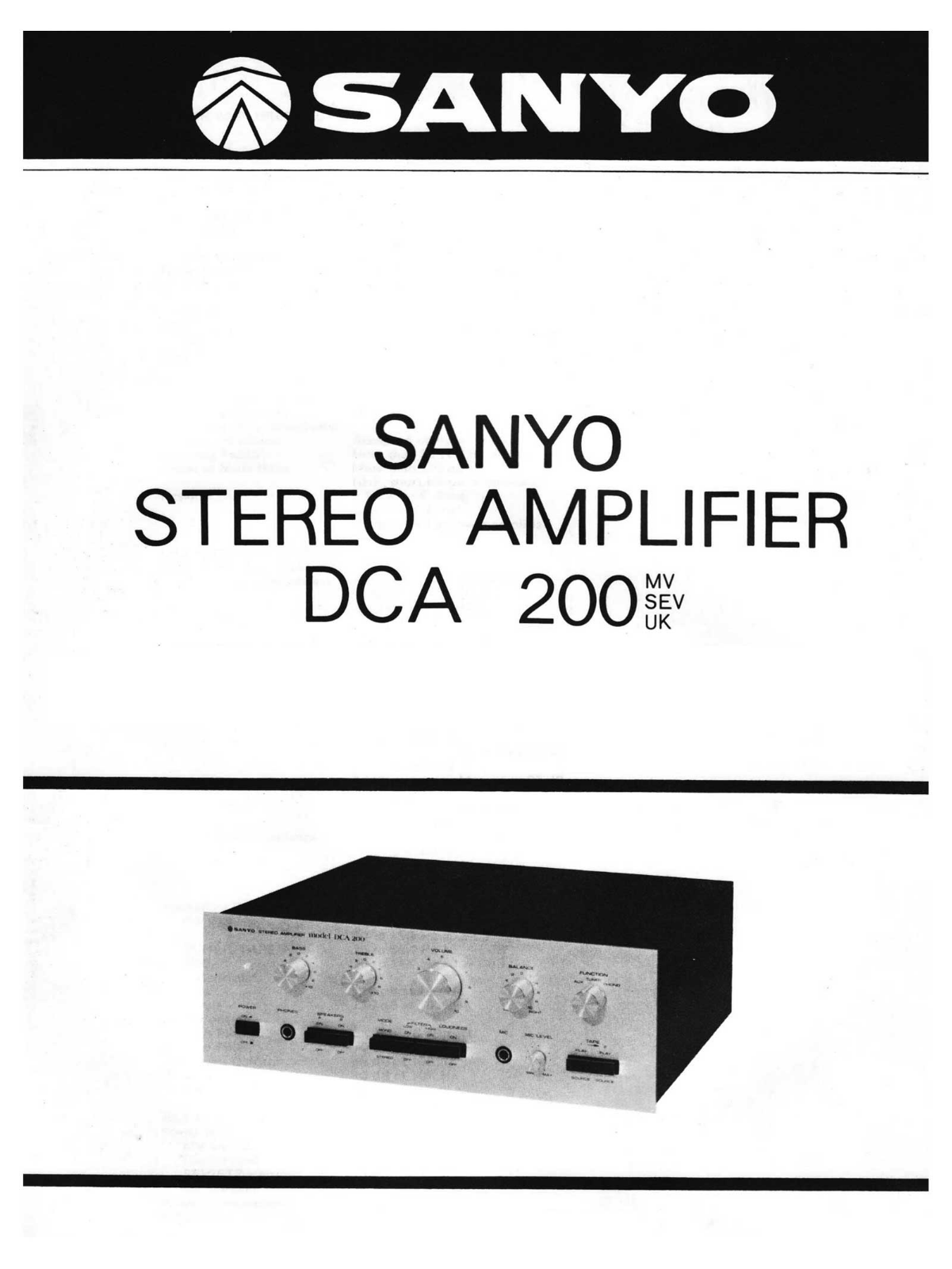 Sanyo DCA-200 Schematic