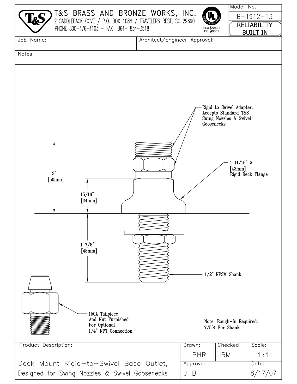 T & S Brass & Bronze Works B-1912-13 General Manual