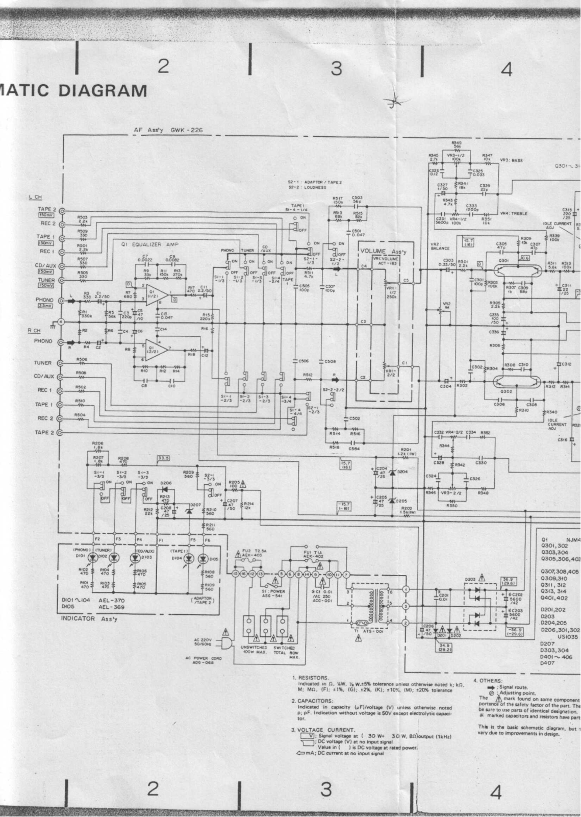 Pioneer SA-540 Schematic