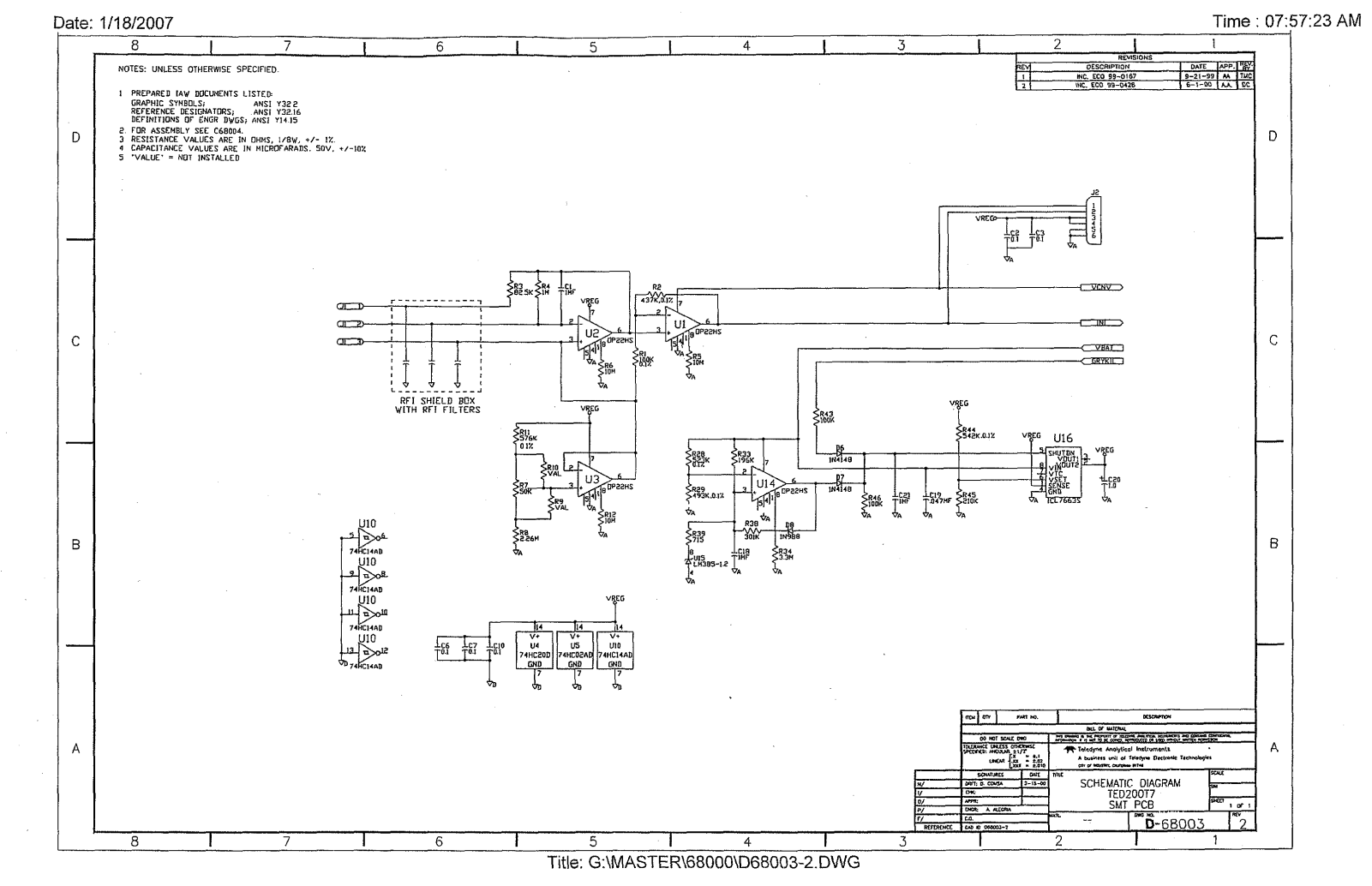 Teledyne TED 200-T7 Circuit diagrams