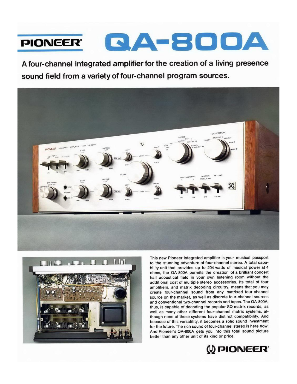 Pioneer QA-800-A Brochure