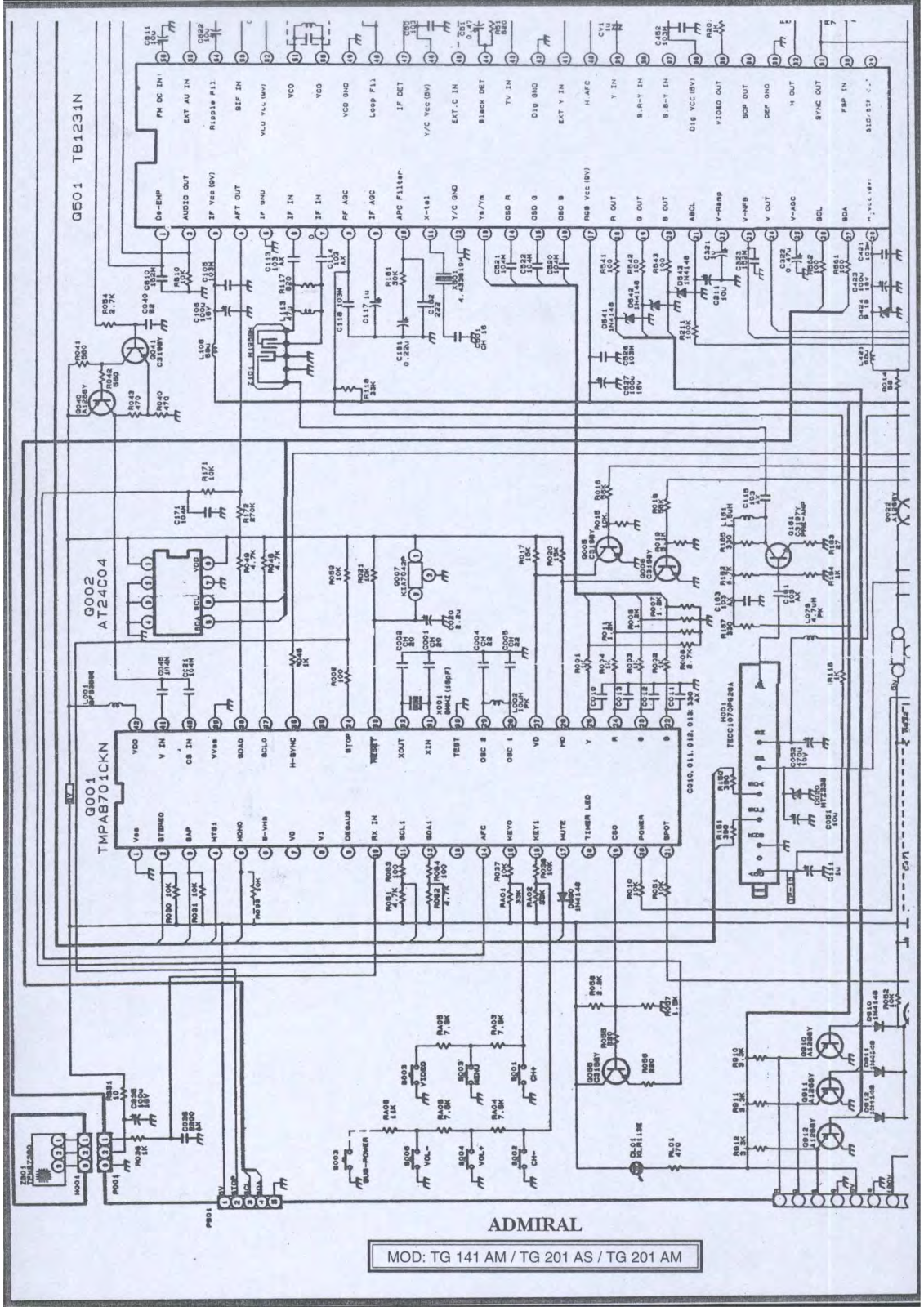 Admiral TG141AM Schematic