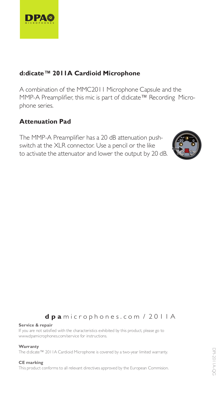 DPA 2011A Quickstart Guide - ManualMachine.com