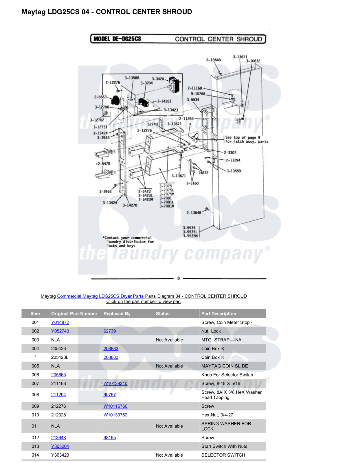 Maytag LDG25CS Parts Diagram