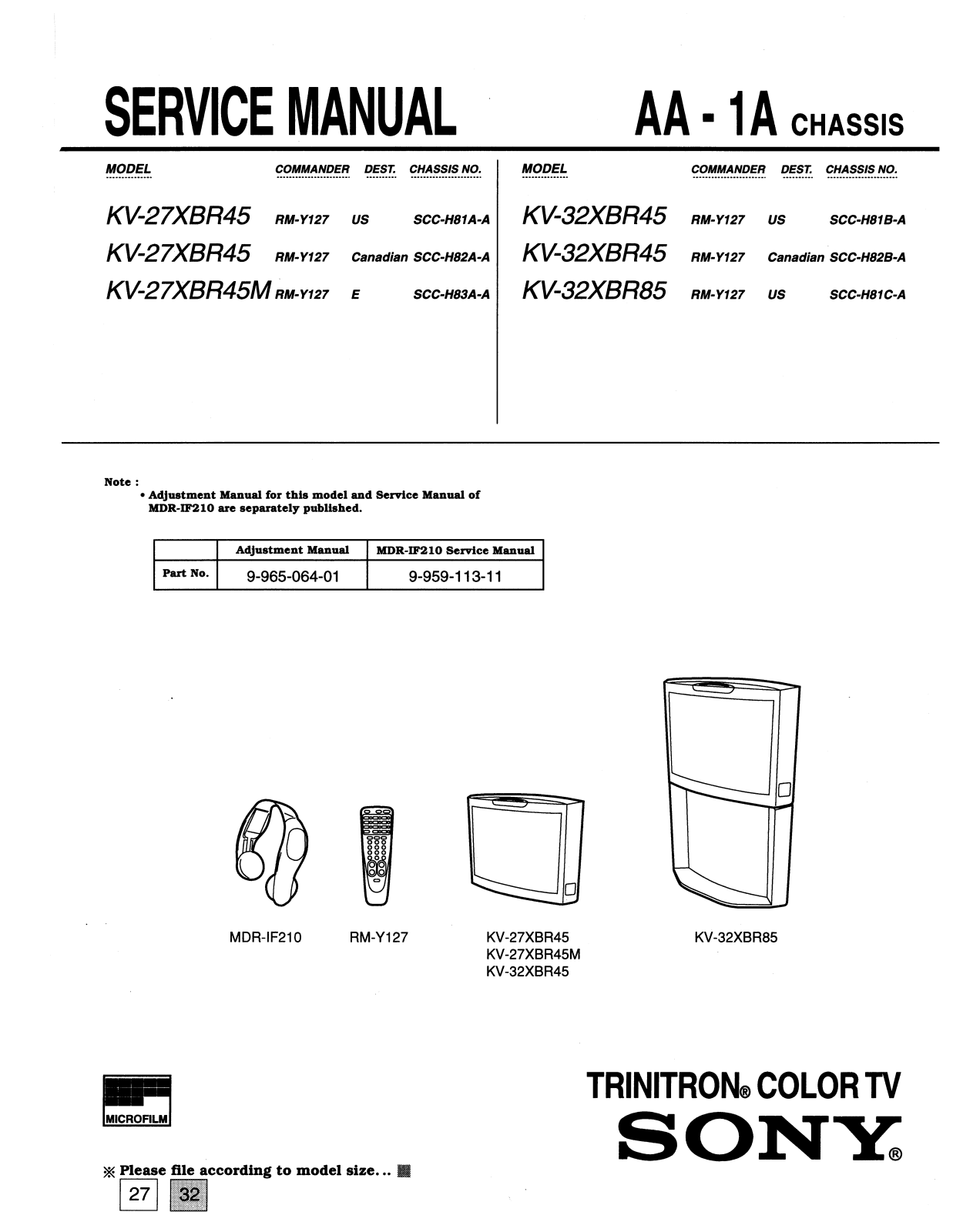Sony kv27xbr45 schematic