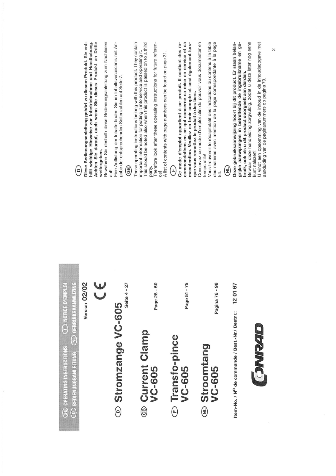 VOLTCRAFT VC-605 User guide