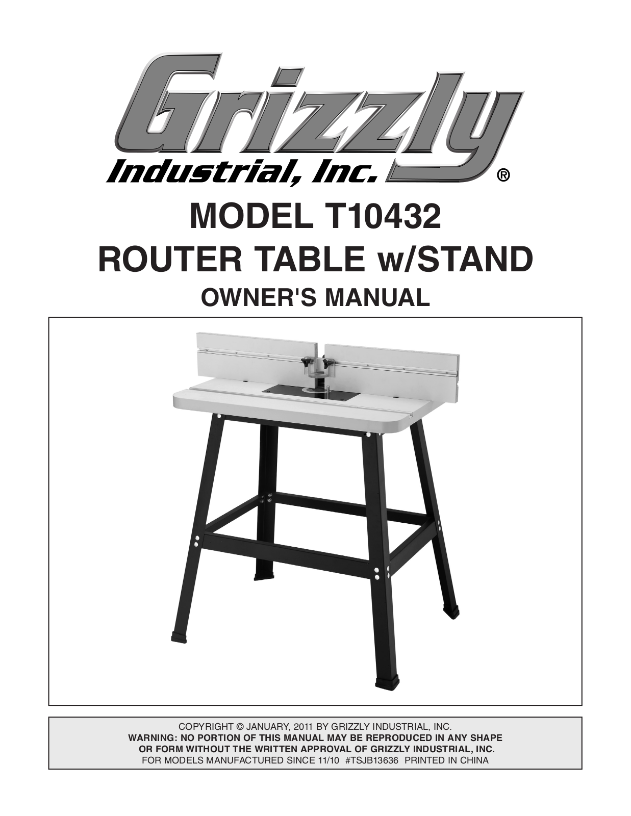 Grizzly T10432 User Manual