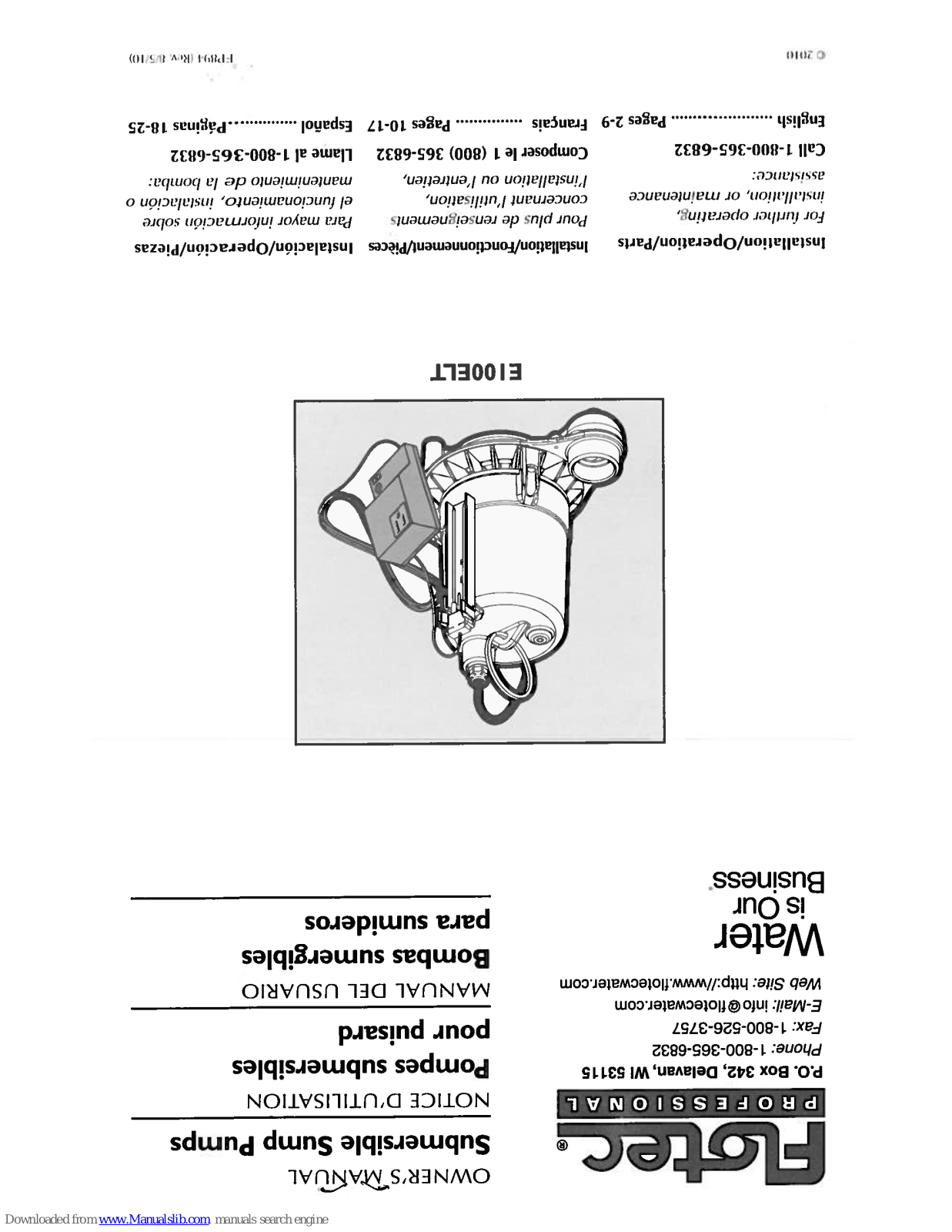 Flotec E100ELT Owner's Manual