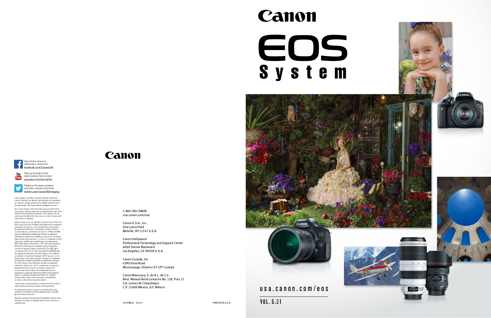 Canon EOS 5DS, EOS 5DS R, EOS 7D Mark II, EOS C500 PL, EOS M EF-M 22 System Brochure