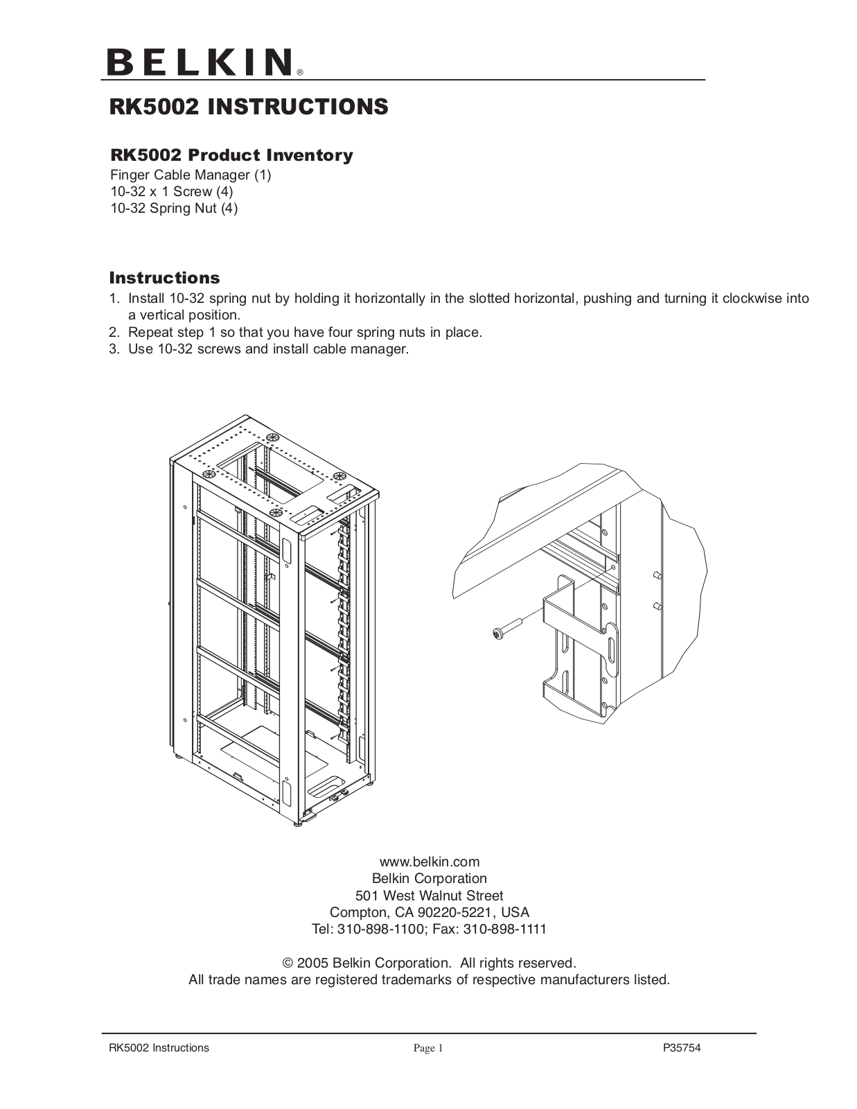 Belkin RK5002 User Manual