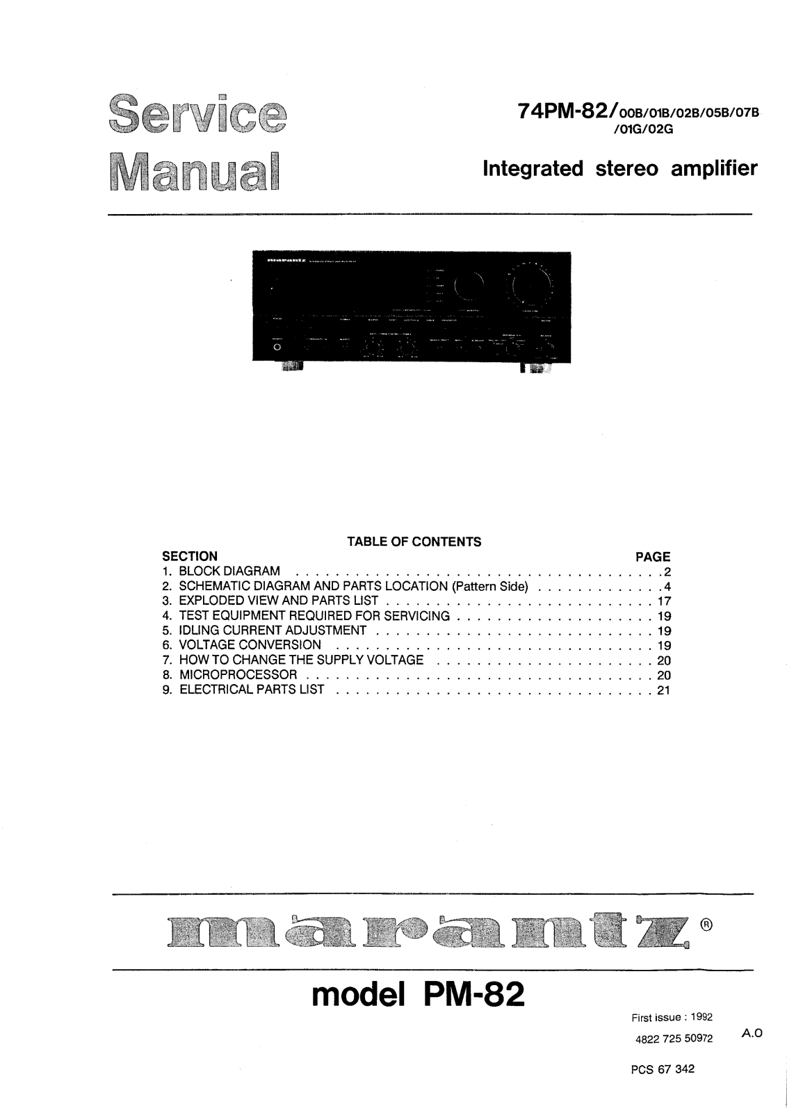 Marantz PM-82 Service Manual