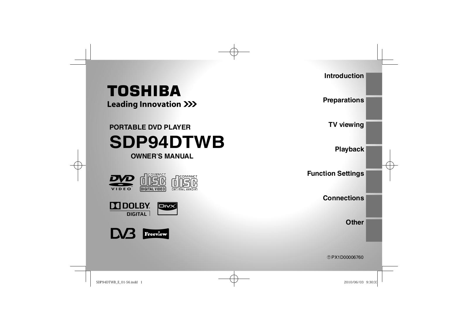 Toshiba SDP94D User Manual