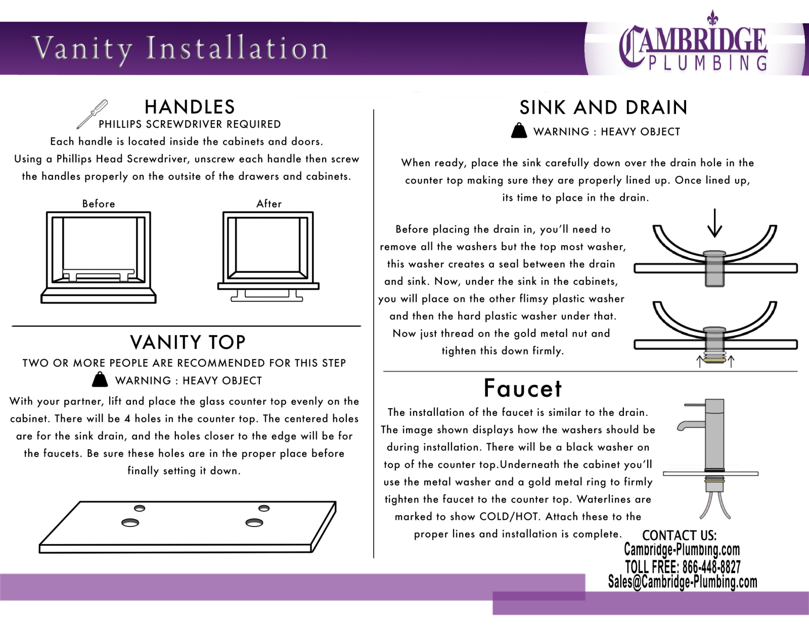 Cambridge 8162G, 8137G, 8137GBN, 8119XLWFCP, 8119XLWFBN User Manual