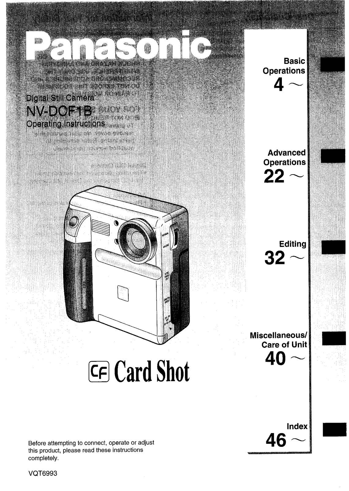 Panasonic NV-DCF1 User Manual