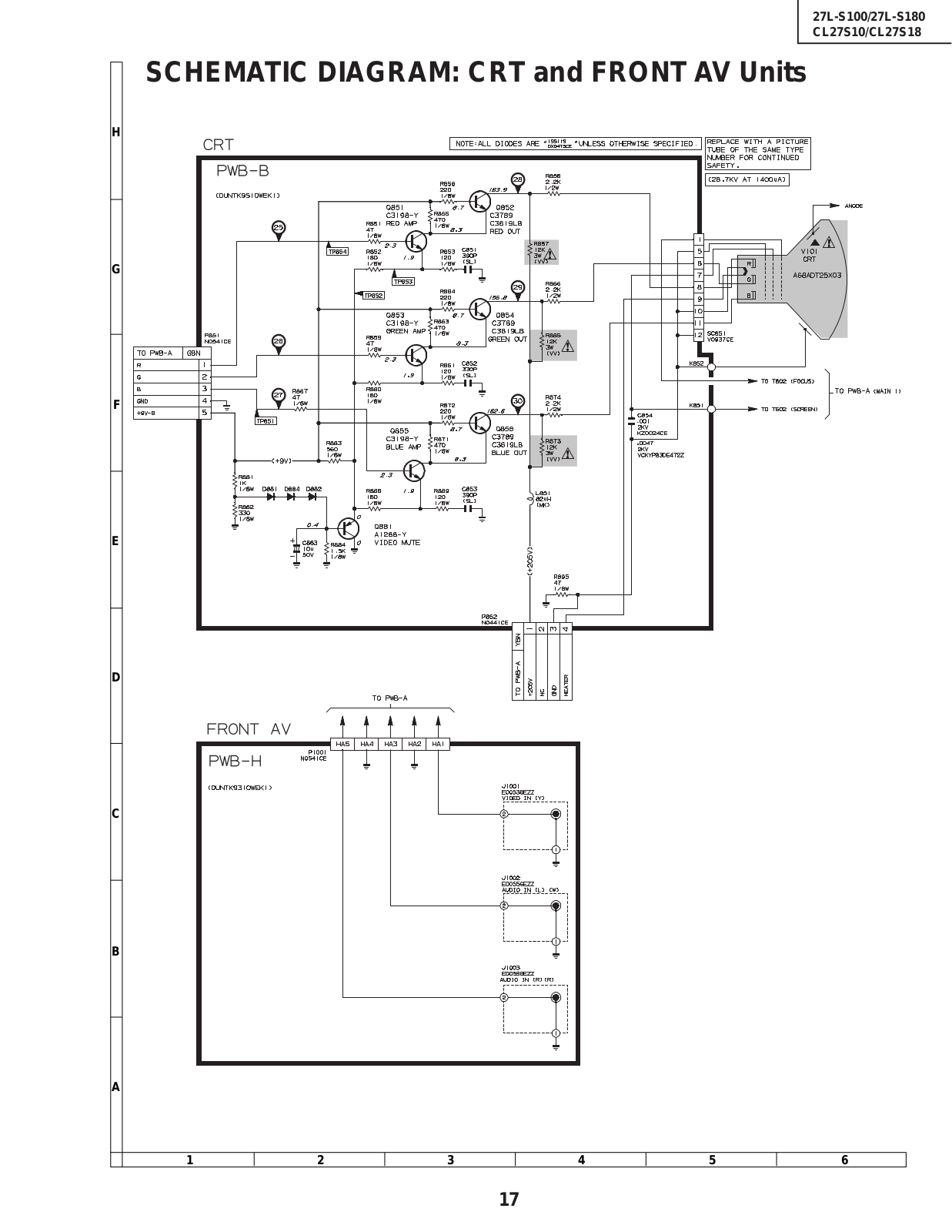 SHARP 27L-S100, CL27S10 Diagram