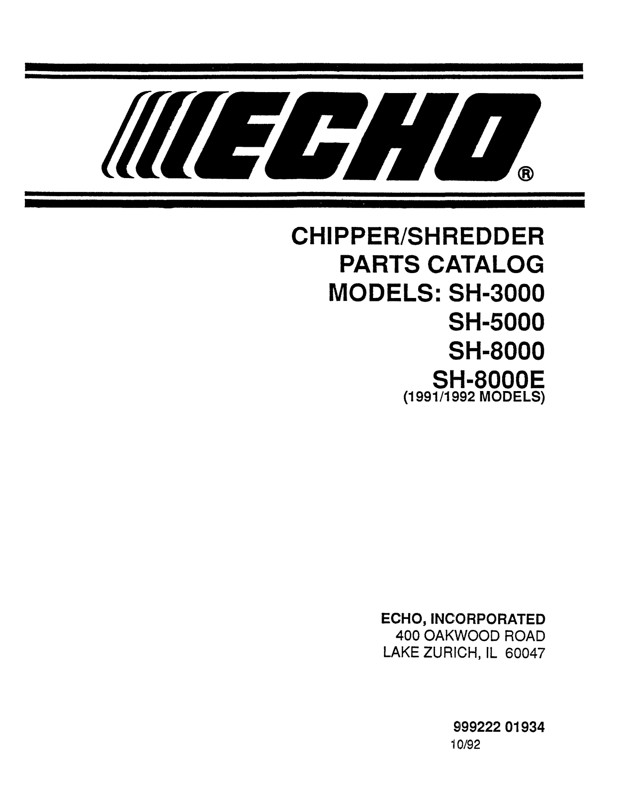 Echo SH-8000E, SH-8000, SH-3000, SH-5000 User Manual