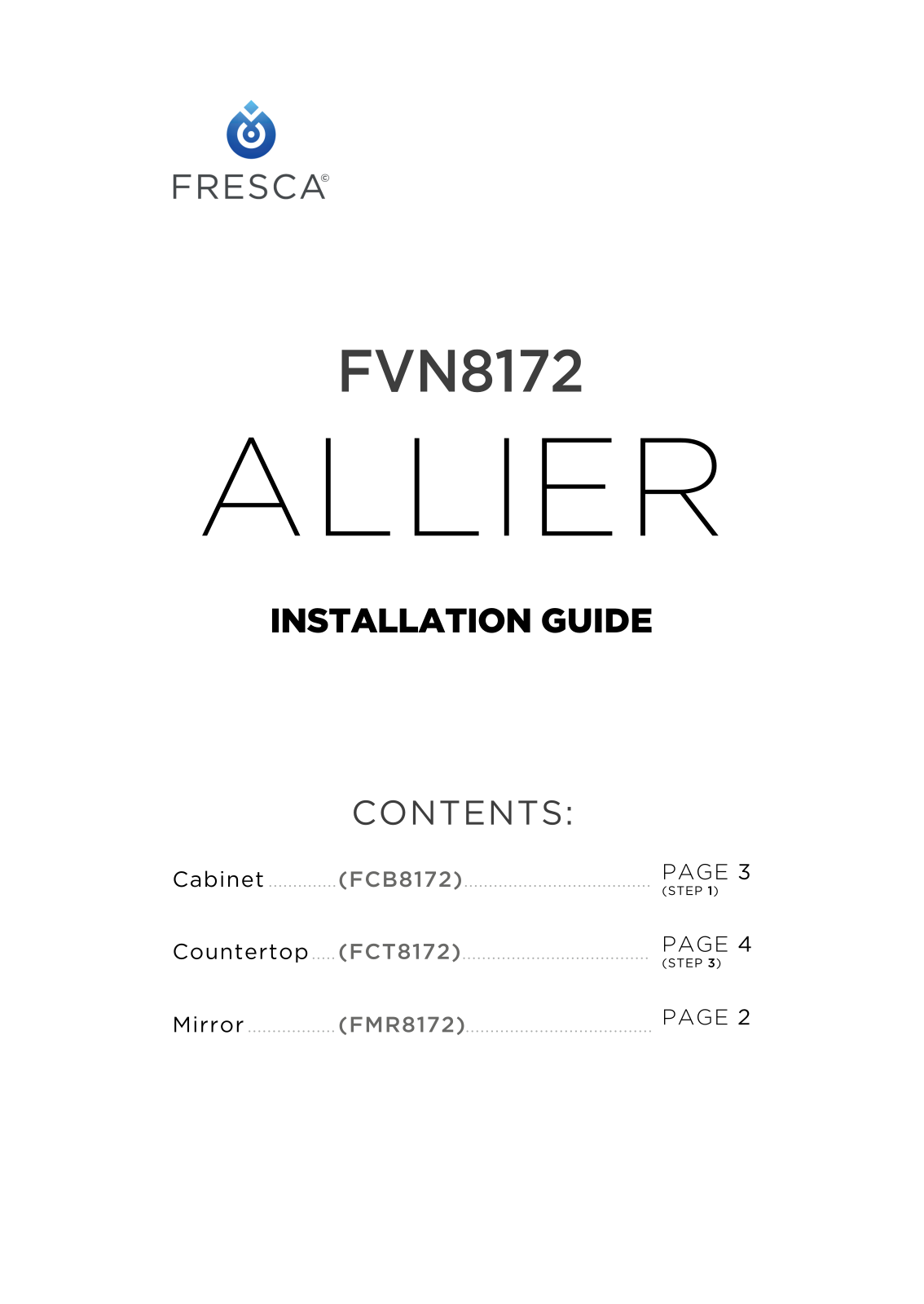 Fresca FBH2050 Installation & Assembly - ManualMachine.com
