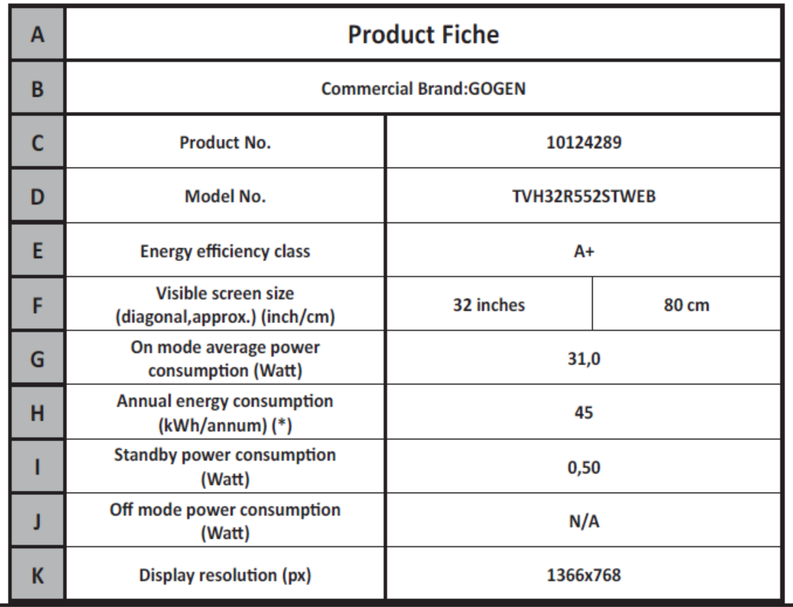 GoGEN TVH 32R552 STWEB User Manual