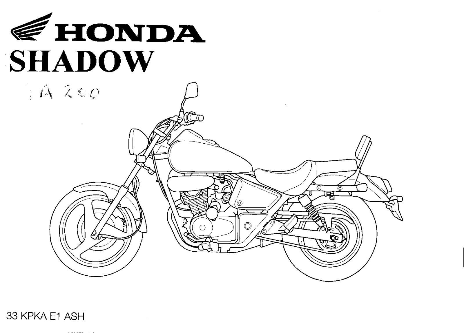 Honda SHADOW TA200 Owner's Manual