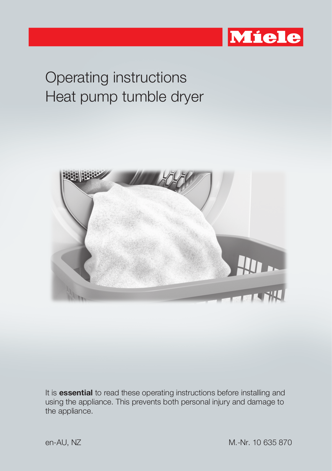 Miele TDB130WP User Manual