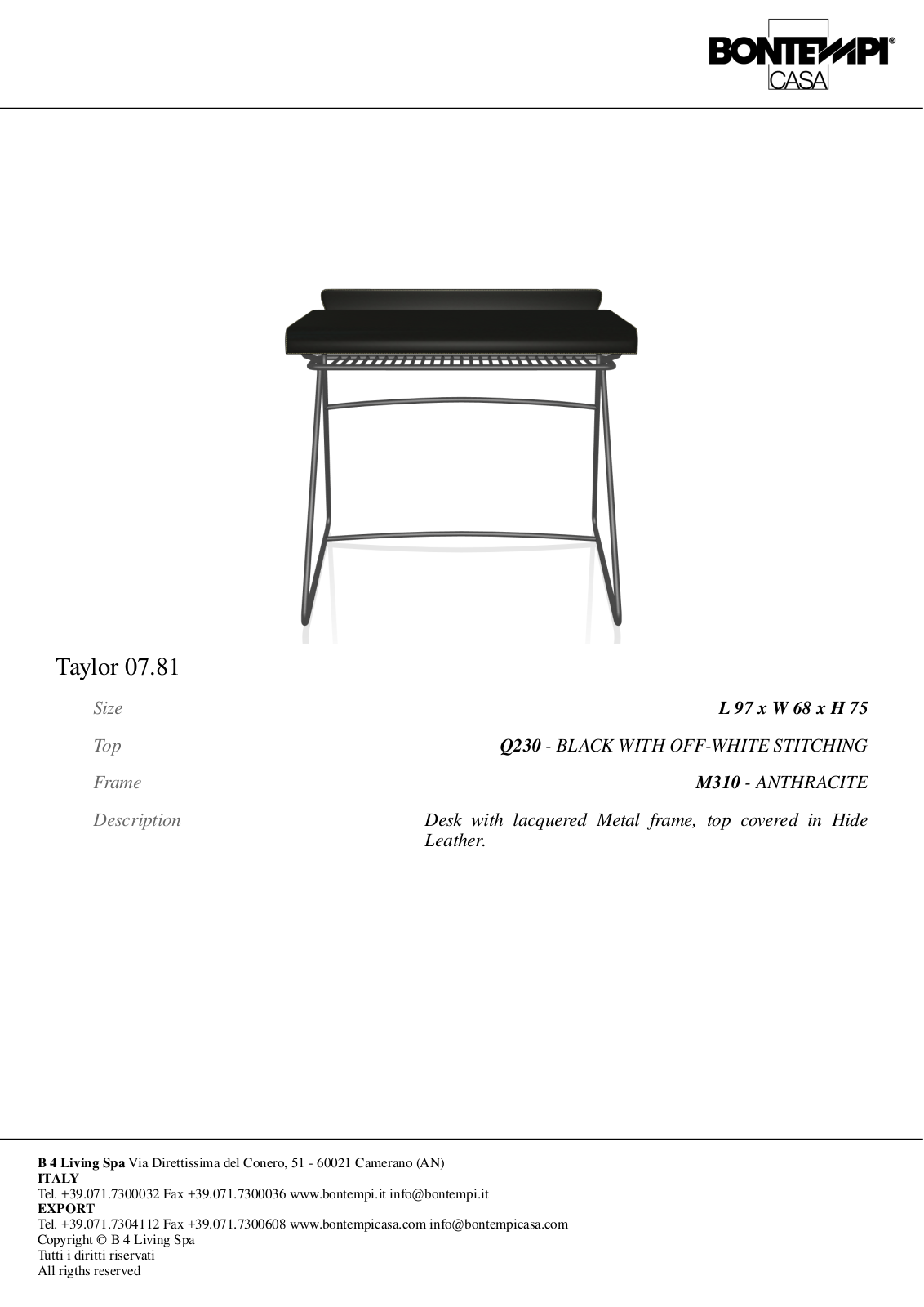 Bontempi Casa BTC10074 Specifications - ManualMachine.com