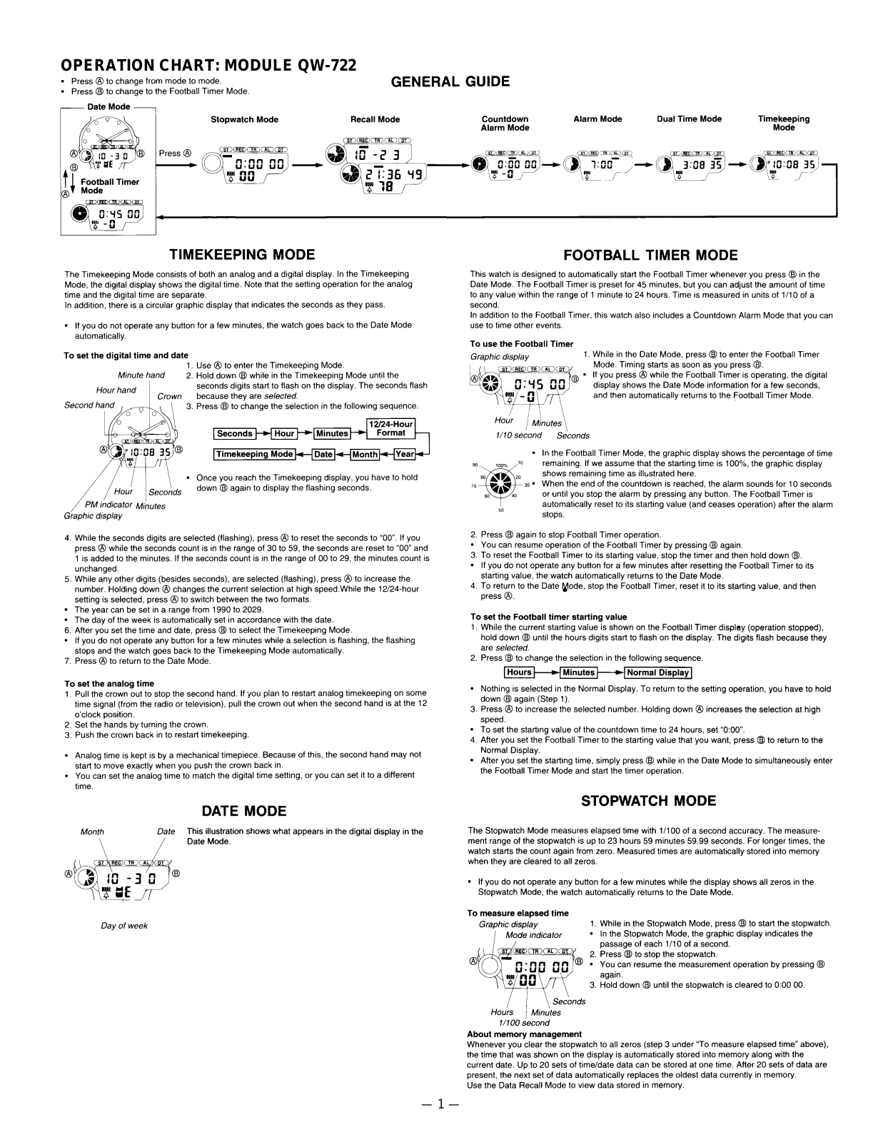 Casio 722 Owner's Manual