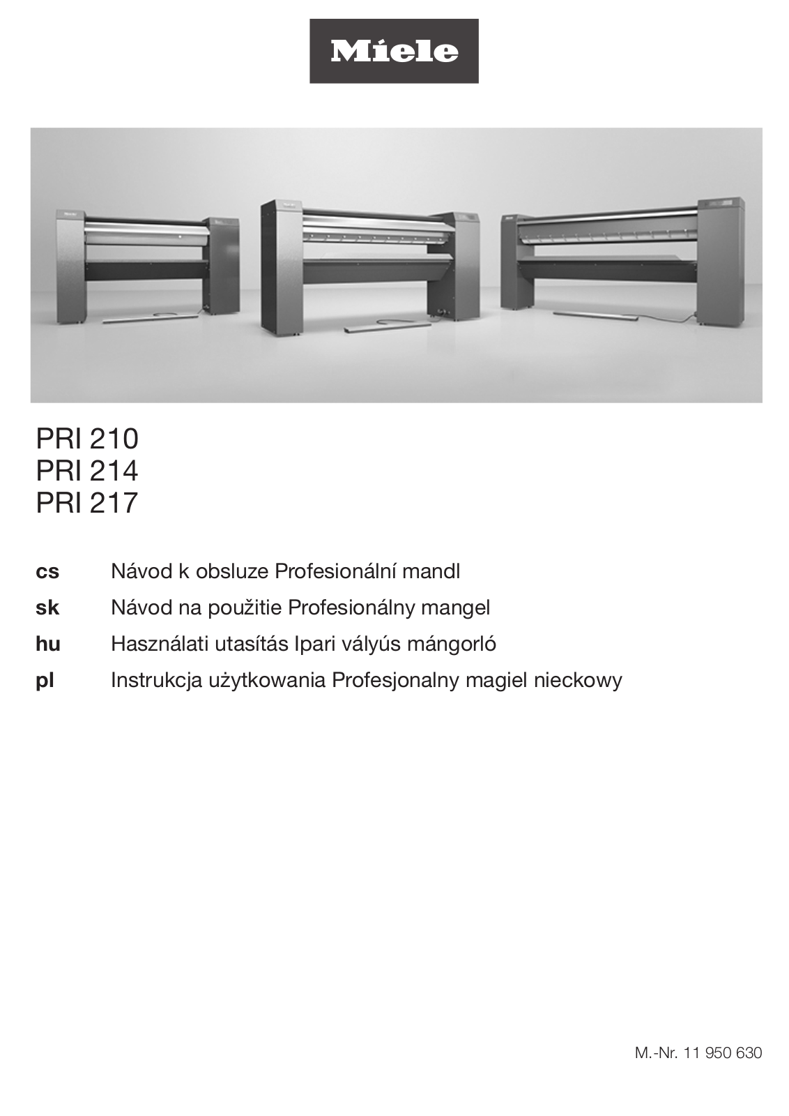 Miele PRI 210, PRI 214, PRI 217 Quick user guide