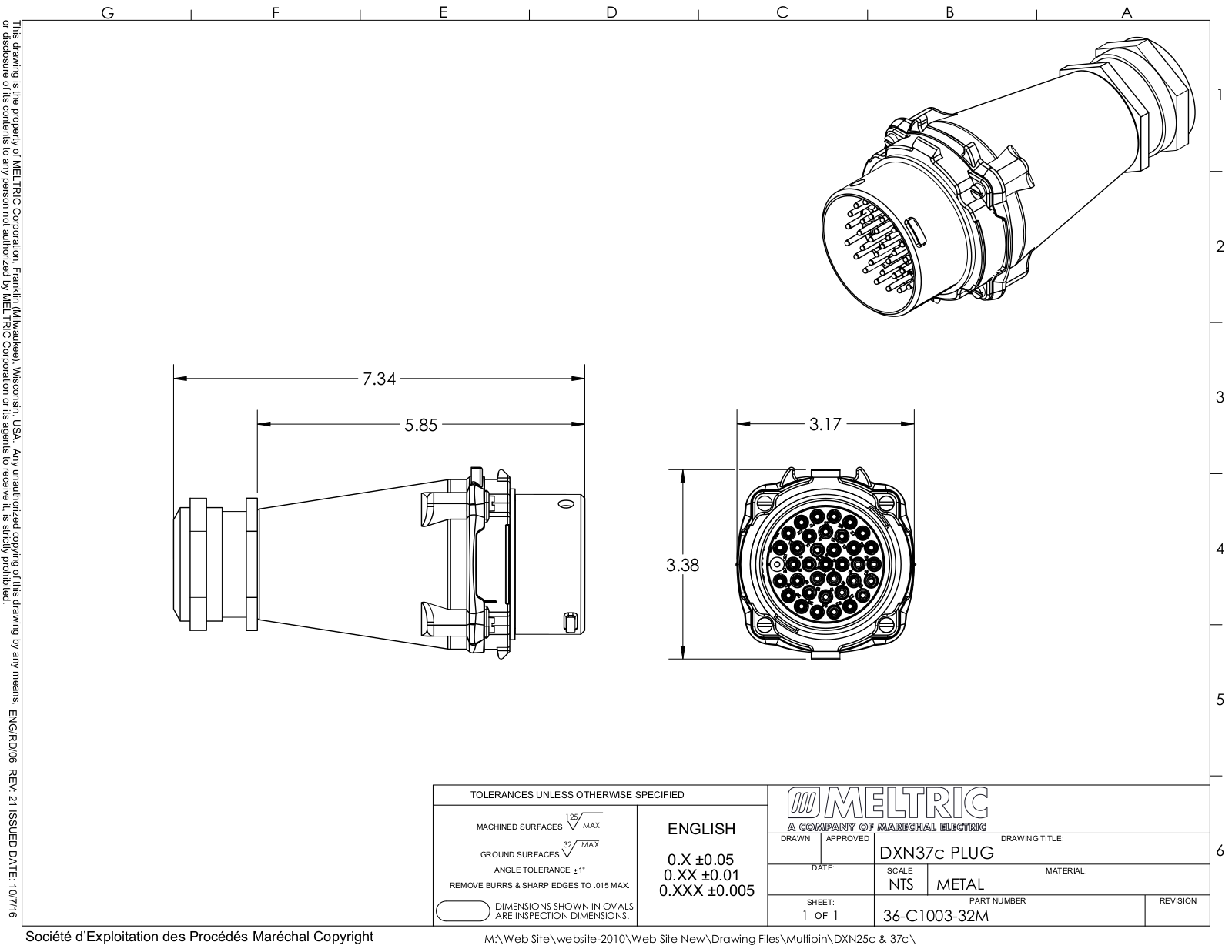 Meltric 36-C1003-32M Reference Drawing - ManualMachine.com