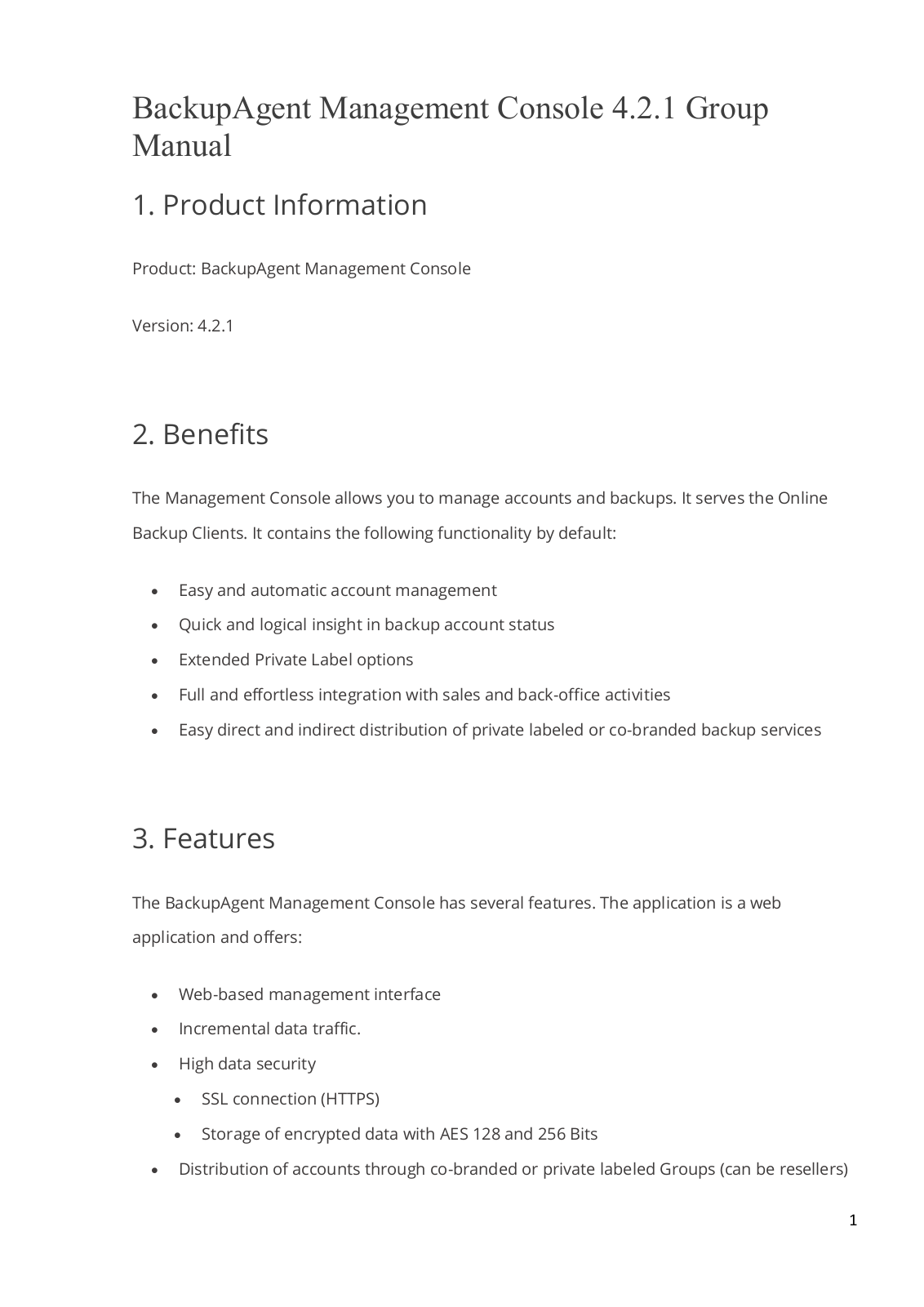 Acronis BackupAgent Management Console Group Manual