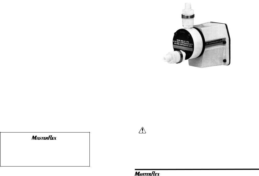 Masterflex 07090-42 Instruction Manual