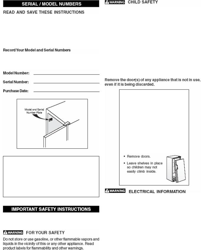Frigidaire Beverage Center Refrigerator, Household Beverage Cooler User Manual