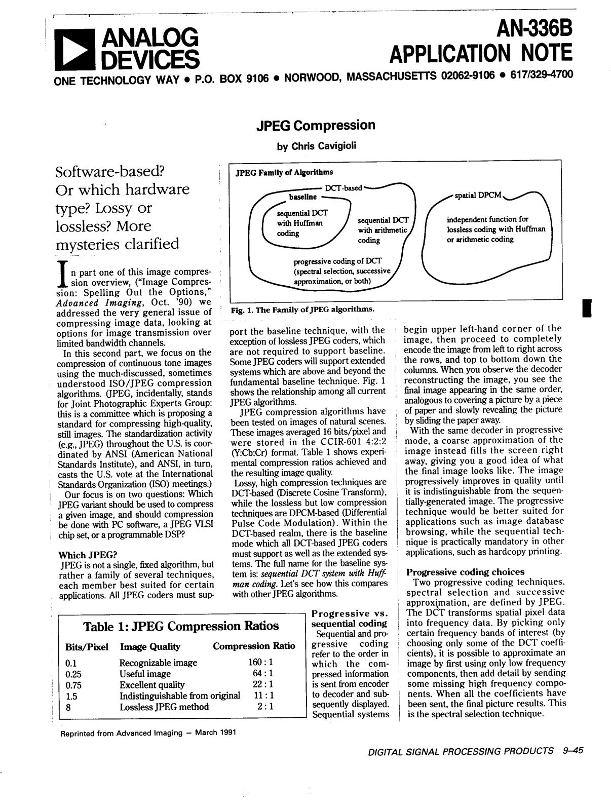 ANALOG DEVICES AN-336B Service Manual