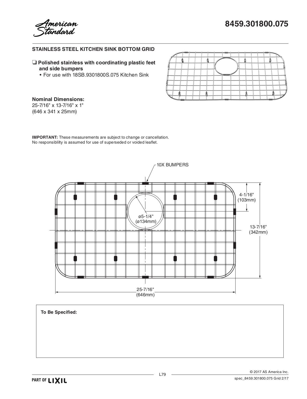 American Standard 8459.301800.075 User Manual