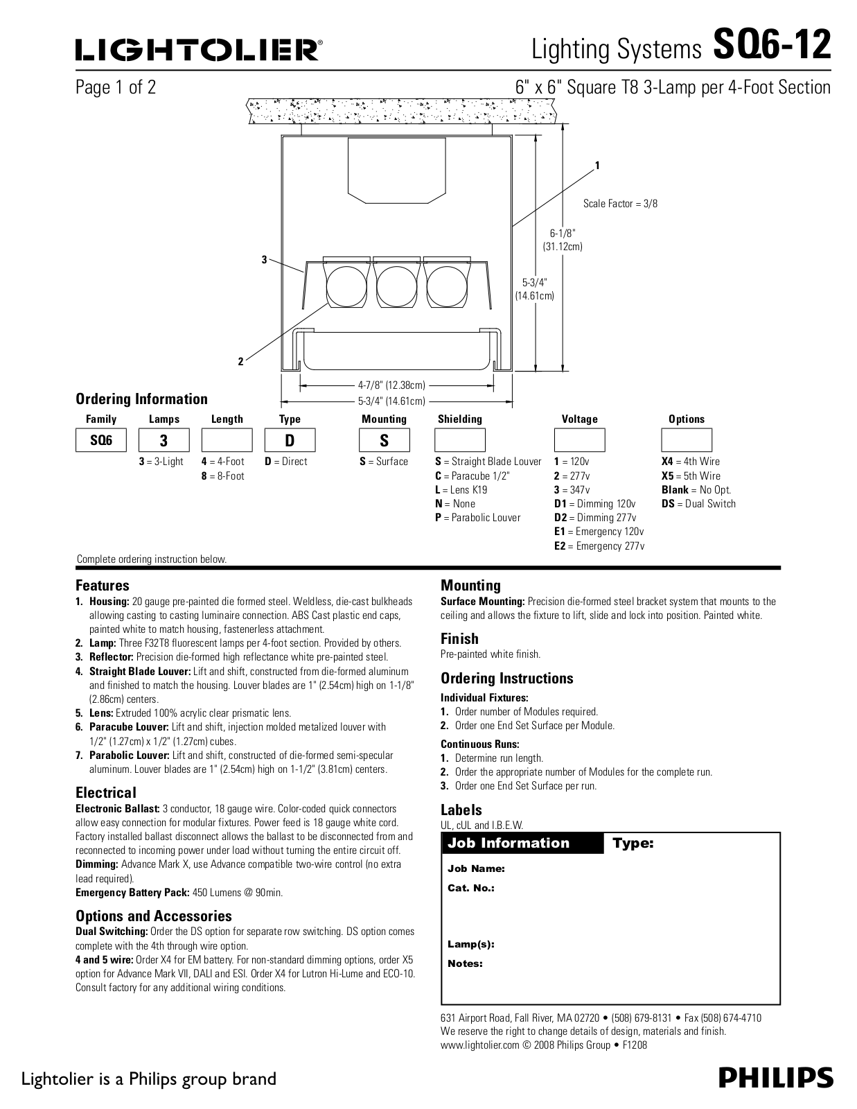 Lightolier SQ6-12 User Manual