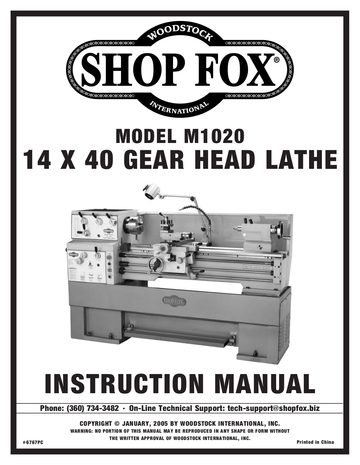 Shop fox M1020 User Manual