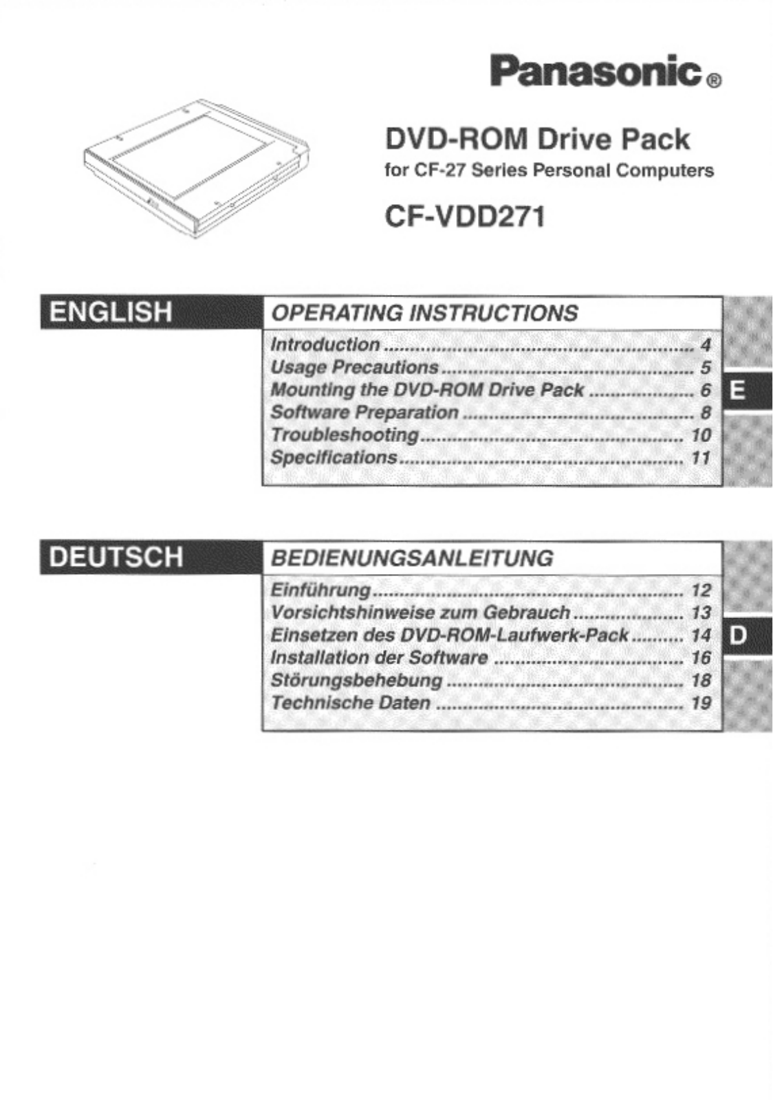 Panasonic CF-VDD271W User Manual