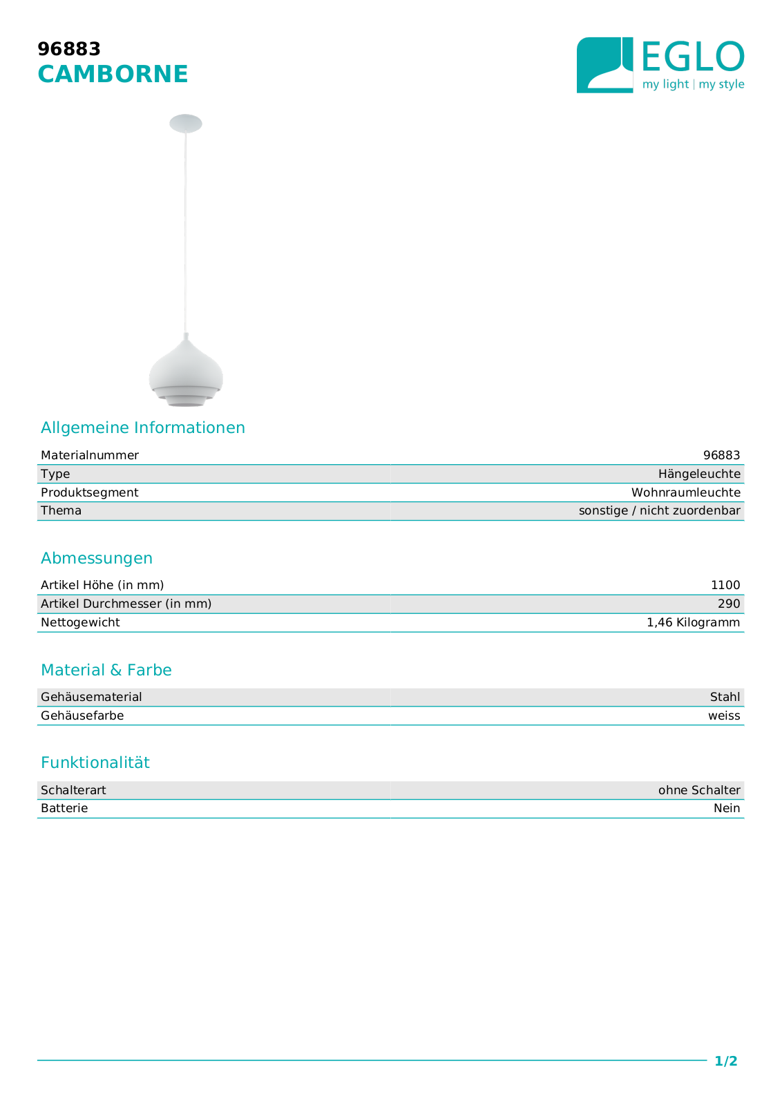 Eglo 96883 Service Manual